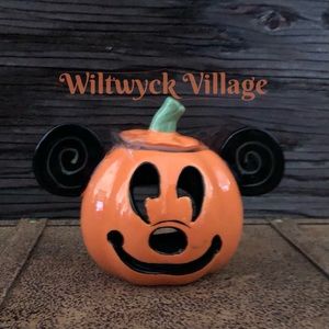 Disney Halloween Mickey Mouse Pumpkin Jack-O-Lantern Tea Light Holder